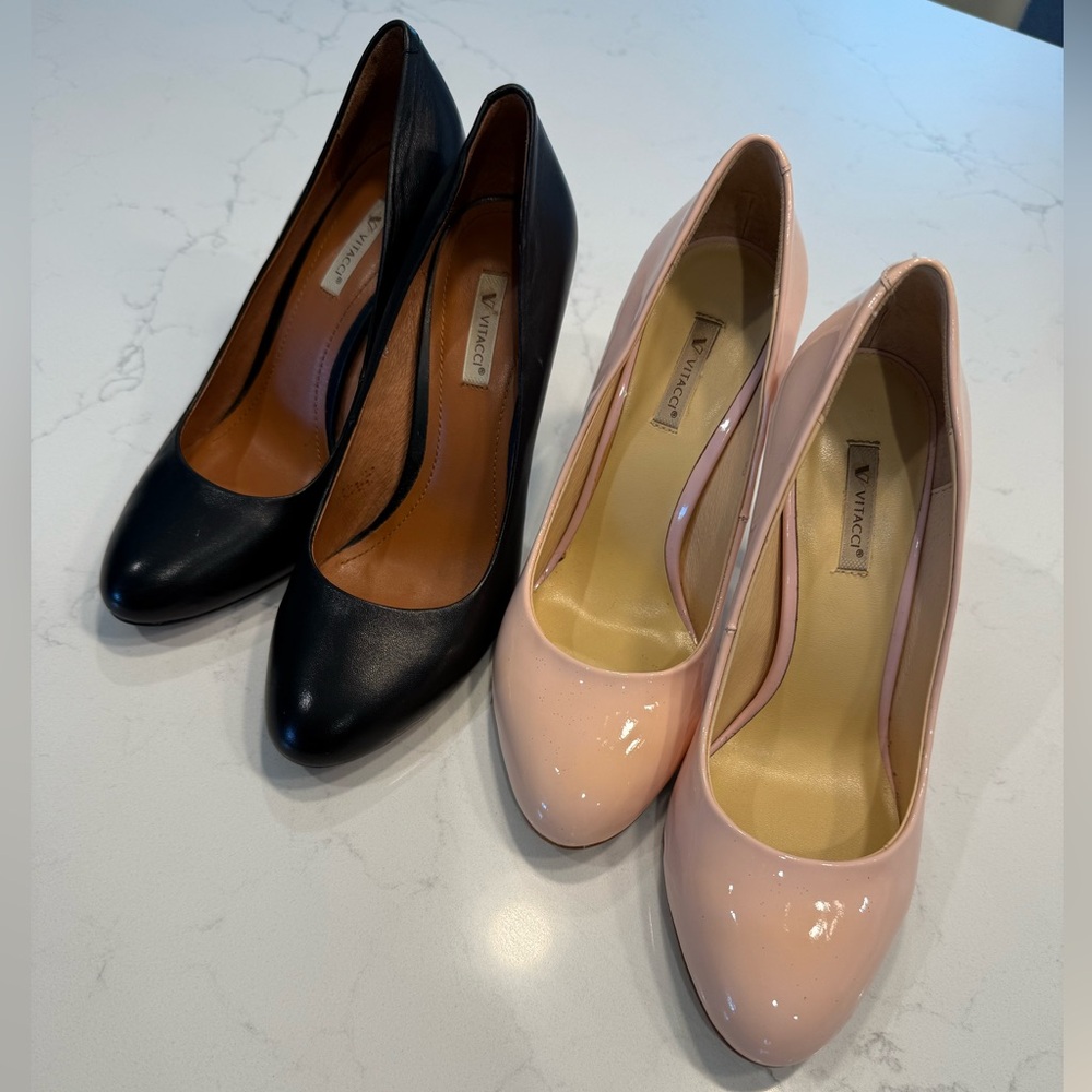 ❗️SOLD❗️ VITACCI Elegant Black and Nude Heels